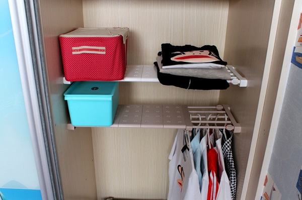 Expandable Shelf Closet Organizer Storage Bar Clothes ...