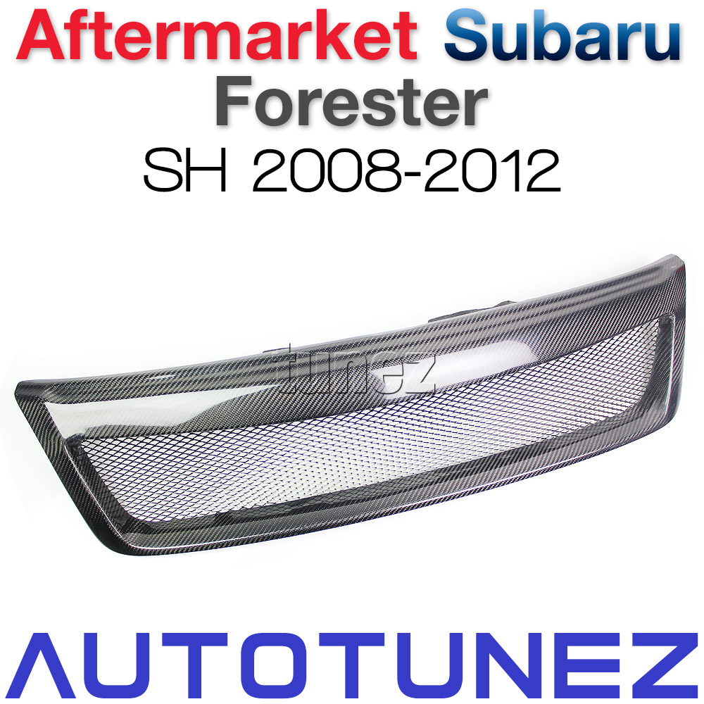 Subaru Forester SH 2008 2009 2010 2011 2012 Carbon Fiber Front Grille Grill 100% Original Real Carbon Black Mesh Glossy Sports STi