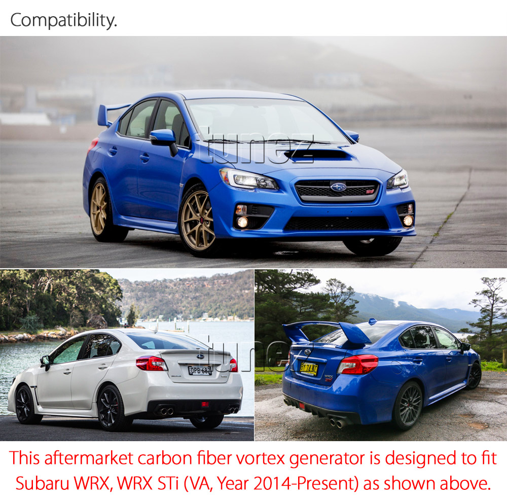 CFSVA01 Subaru Impreza WRX STI Version 11th 11 4th Generation Gen VA V1 Sedan New Carbon Fiber Grade A Vortex Generator Car Roof Shark Fin Aftermarket Black 2014 2015 2016 2017 2018 2019