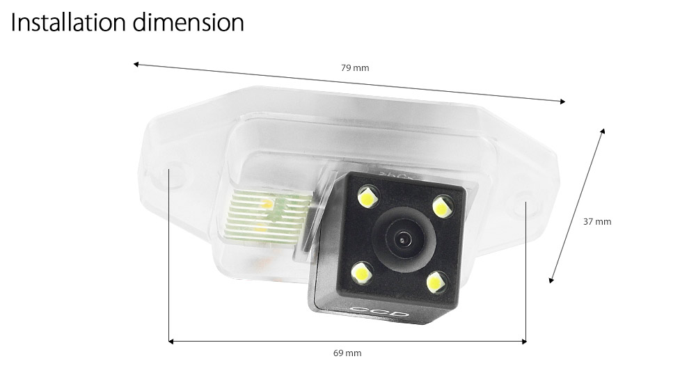 DC001 Prado Toyota Land Cruiser 100 120 Series Dedicated Car Rear Reversing Camera Backup View Back With 4 LED Australia Safety Tunez