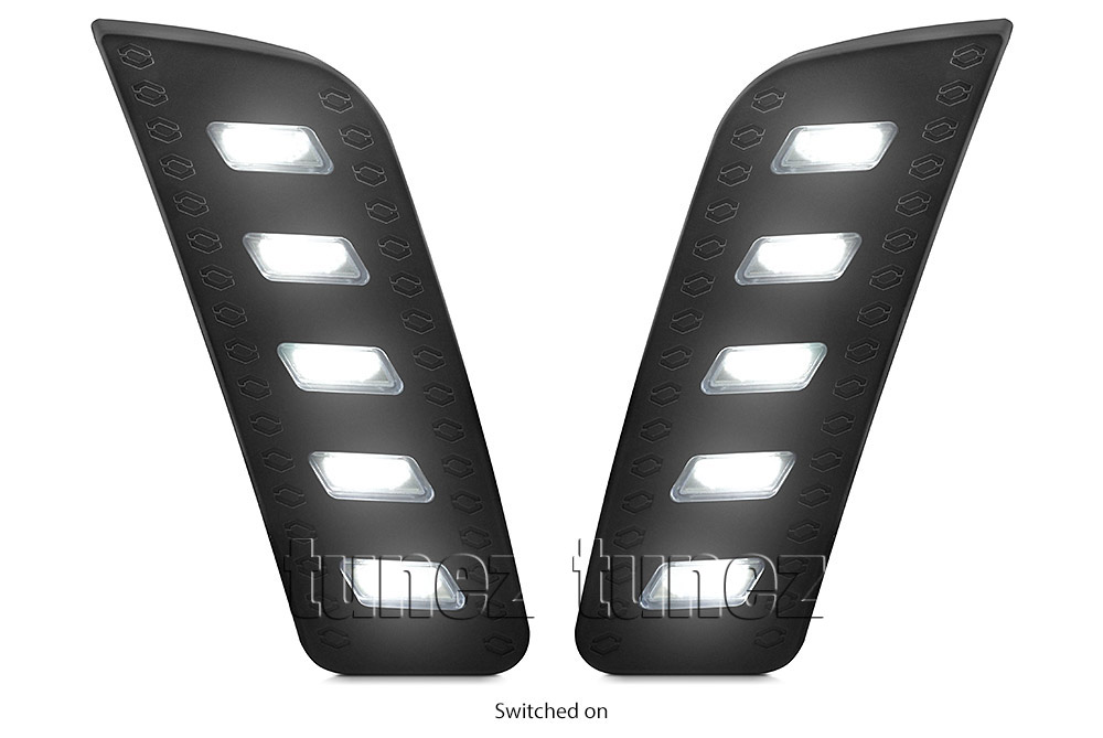 DRL05 Ford Ranger PX1 PX 1 MK1 Series MKI T6 Wildtrak XL XLS XLT LED Fog Light UK United Kingdom USA Australia Europe Daytime Day Running Light DRL Day-Running-Light Lamp Front Lights Light White For Car Aftermarket Pair 2011 2012 2013 2014 2015 Limited2 Limited