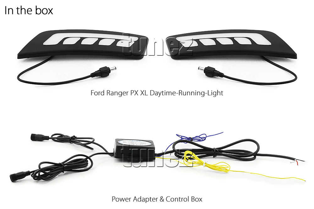 DRL07 Ford Ranger PX1 PX 1 MK1 Series MKI T6 Wildtrak XL XLS XLT LED Fog Light UK United Kingdom USA Australia Europe Daytime Day Running Light DRL Day-Running-Light Lamp Front Lights Light White For Car Aftermarket Pair 2011 2012 2013 2014 2015 Limited2 Limited