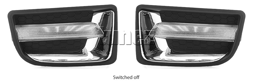 DRL11 Isuzu D-Max 2nd Generation Gen 2011 2012 2013 2014 2015 2016 RT50 LS-M LS-Terrain LS-U SX High Ride Yukon Utah Blade Eiger 4x4 4x2 Extended Single Double Cab AT35 Arctic Centurion LED Fog Light UK United Kingdom USA Australia Europe Daytime Day Running Light DRL Day-Running-Light Lamp Front Foglight Fog Enclosure Lights Amber White For Truck Car Aftermarket Pair OEM