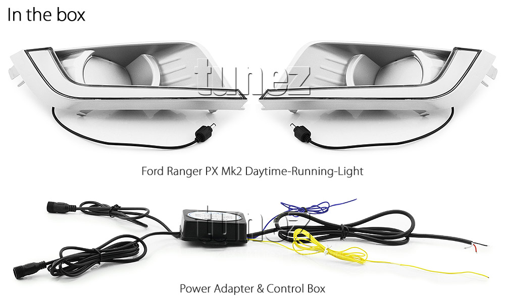 DRL13 COB Chip On Board Ford Ranger PX2 PX 2 MK2 Series MKII T6 Wildtrak XL XLS XLT LED Fog Light UK United Kingdom USA Australia Europe Daytime Day Running Light DRL Day-Running-Light Lamp Front Lights With Turn Signal Light Amber White For Car Aftermarket Pair 2015 2016 2017 2018 Limited2 Limited 