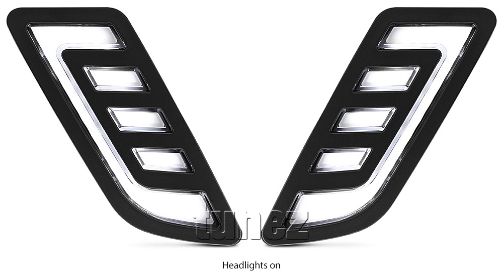 DRL16 Nissan Navara NP300 NP 300 D23 Series DX RX ST ST-X SL Visia Acenta Acenta+ N-Connecta Tekna LED Fog Light UK United Kingdom USA Australia Europe Daytime Day Running Light DRL Day-Running-Light Lamp Front Lights Light White Set Kit For Car Aftermarket Pair 2015 2016 2017 2018 2019