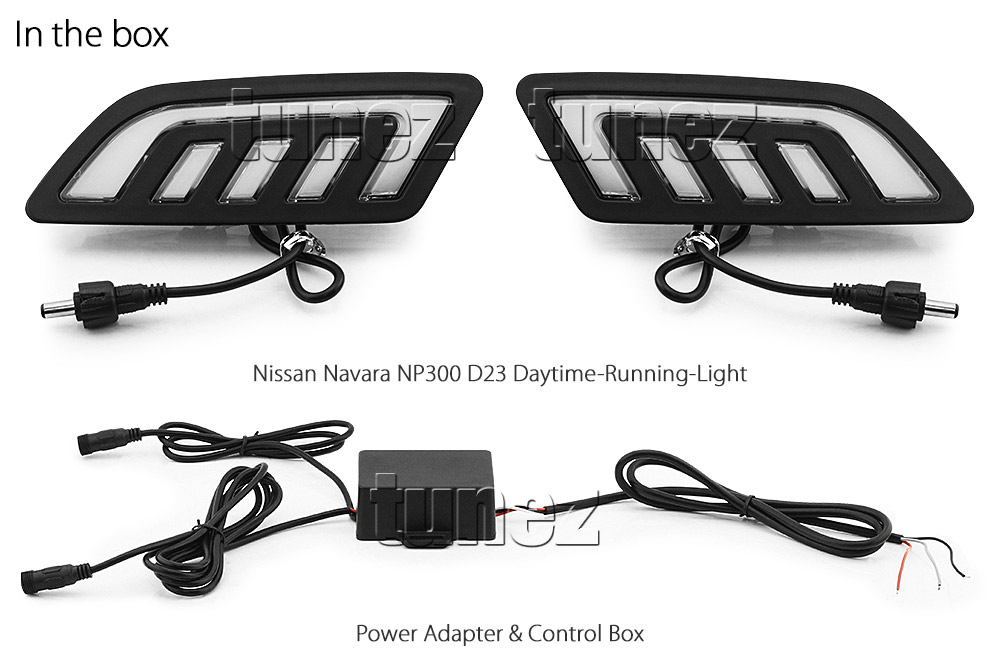 DRL16 Nissan Navara NP300 NP 300 D23 Series DX RX ST ST-X SL Visia Acenta Acenta+ N-Connecta Tekna LED Fog Light UK United Kingdom USA Australia Europe Daytime Day Running Light DRL Day-Running-Light Lamp Front Lights Light White Set Kit For Car Aftermarket Pair 2015 2016 2017 2018 2019