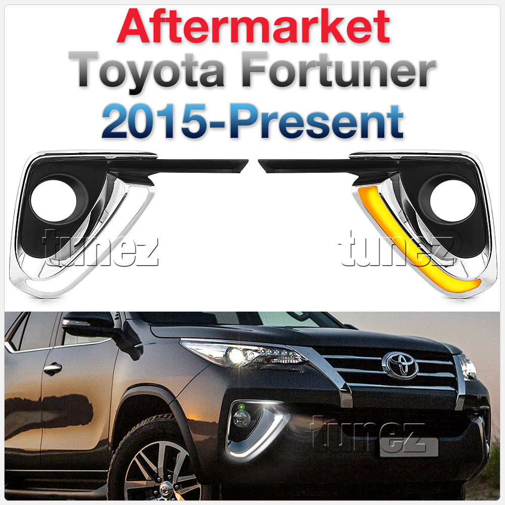 DRL Daytime Running Light LED Toyota Fortuner 2015 2016 2017 Fog Lamp Indicator