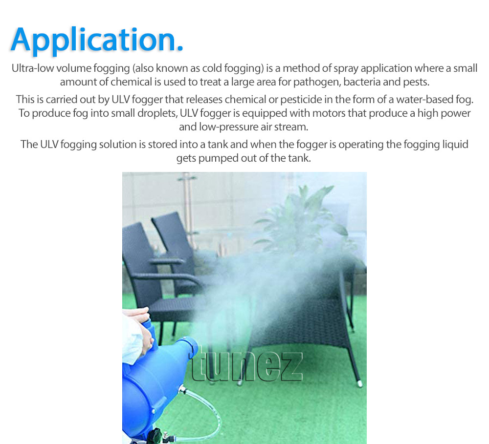EN01 Electric Ultra Low Volume ULV Fogger Sprayer Mist Machine Oil Non-oil Water Liquid Solution Chemical Based Fumigation Disinfection Sanitisation Sterilisation Disinfectant Disinfect Fogging Fumigate 4.5 liter Electrical 5-meter cord Australian Plug British UK Plug Adjustable Flow Rate