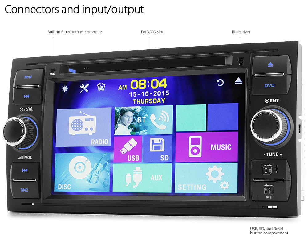 Car DVD Player USB Head Unit Radio CD For Ford Transit Connect Mondeo S