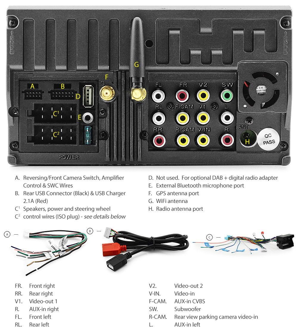 FF27AND GPS Ford Focus Mondeo Generation MK2 MK3 MKII MKIII Year 2007 2008 2009 2010 2011 2012 2013 2014 2015 7-inch Aftermarket Universal Dedicated Double DIN Latest Australia UK European USA Original Android 7.1 Nougat car USB Charger 2.1A SD player radio stereo head unit details External and Internal Microphone Bluetooth Europe Sat Nav Navi Plug and Play ISO Plug Wiring Harness Matching Matte Silver Fascia Kit Facia Free Reversing Camera Album Art ID3 Tag RMVB MP3 MP4 AVI MKV Full High Definition FHD Apple AirPlay Air Play MirrorLink Mirror Link 1080p DAB+ Digital Radio DAB + Connects2 CTSFO002.2 CTSFO003.2