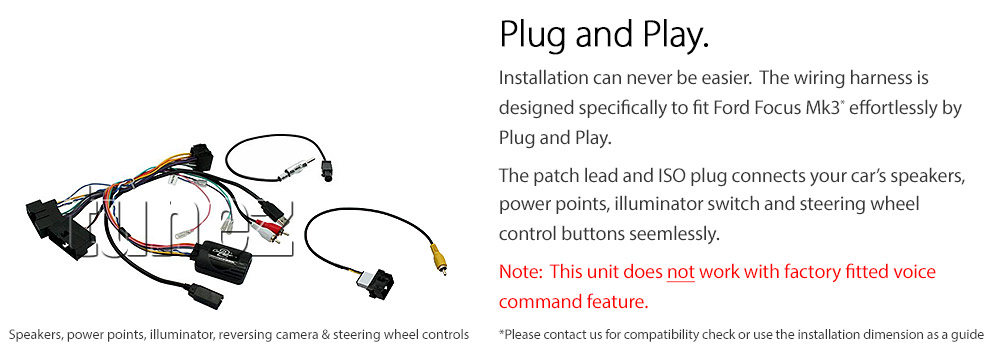 FF32AND GPS Aftermarket Ford Focus 3rd Second Generation Gen Year 2012 2013 2014 2015 2016 2017 9-inch touchscreen Universal Double DIN Latest Australia UK European USA Original CarPlay Android Auto 10 Car USB player radio stereo 4G LTE WiFi head unit details Aftermarket External and Internal Microphone Bluetooth Europe Sat Nav Navi Plug and Play ISO Plug Wiring Harness Matching Fascia Kit Facia Free Reversing Camera Album Art ID3 Tag RMVB MP3 MP4 AVI MKV Full High Definition FHD 1080p DAB+ Digital Radio DAB + Connects2 CTSIZ001.2