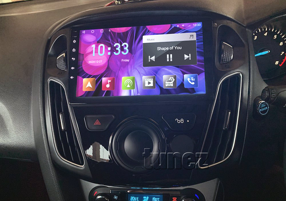 FF32AND GPS Aftermarket Ford Focus 3rd Second Generation Gen Year 2012 2013 2014 2015 2016 2017 9-inch touchscreen Universal Double DIN Latest Australia UK European USA Original CarPlay Android Auto 10 Car USB player radio stereo 4G LTE WiFi head unit details Aftermarket External and Internal Microphone Bluetooth Europe Sat Nav Navi Plug and Play ISO Plug Wiring Harness Matching Fascia Kit Facia Free Reversing Camera Album Art ID3 Tag RMVB MP3 MP4 AVI MKV Full High Definition FHD 1080p DAB+ Digital Radio DAB + Connects2 CTSIZ001.2