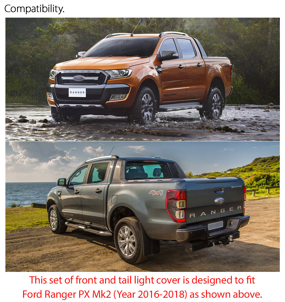 FRM07 Ford Ranger PX MK2 MKII MK3 MKIII T6 Raptor Wildtrak XL XLS XLT Limited 2 Limited2 LED Smoked LED Tail Rear Lamp Lights For Car Smoke AT Taillights Rear Lamp Light Aftermarket Pair 2016 2017 2018 2019 2020 2021