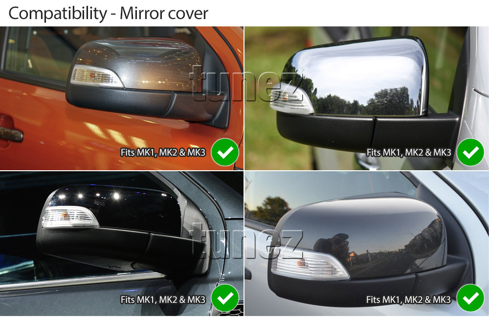 CMGS Right Side Door Mirror Glass For Ford Ranger PX Series 1 (2012-2016) – Electric, Black