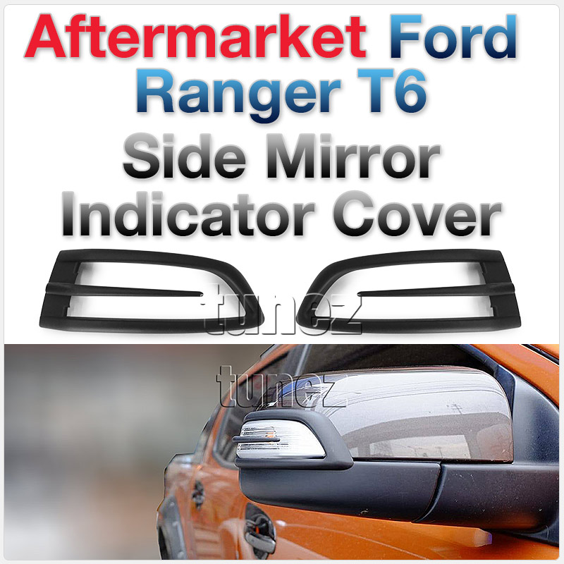 FRM06 Ford Ranger PX MK1 MK2 MKII MKI T6 Wildtrak XL XLS XLT Limited 2 Limited2 Side Mirror Vent Cover Indicator Signal Light Matte Matt Black FX4 M-Sport Look For Car Aftermarket Pair 2011 2012 2013 2014 2015 2016 2017 2018 2019