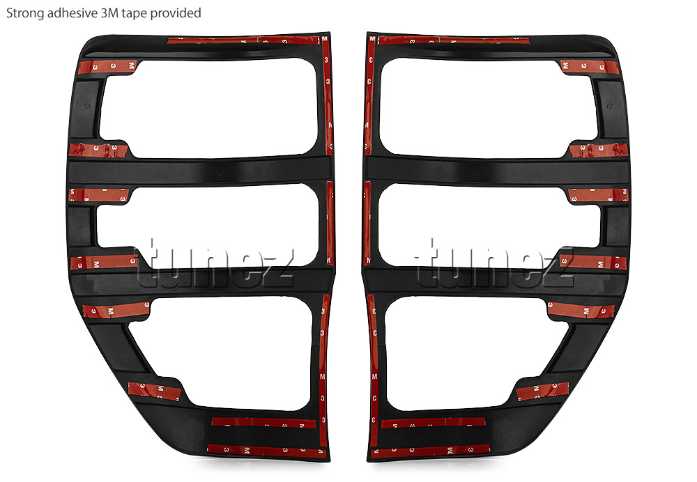 FRM16 Ford Ranger PX MK1 MKI T6 Wildtrak XL XLS XLT Limited2 Limited 2 LED Smoked Tail Rear Lamp Lights Cover Guard Protector For Car Smoke AT Taillights Rear Lamp Light Aftermarket Pair Set 2011 2012 2013 2014 2015 Pre-facelift FX4 Raptor Rhino Matte Matt Black Edition Cobra