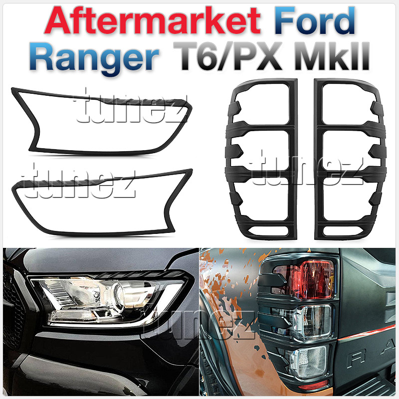 FRM07 Ford Ranger PX MK2 MKII T6 Wildtrak XL XLS XLT Limited 2 Limited2 LED Smoked LED Tail Rear Lamp Lights For Car Smoke AT Taillights Rear Lamp Light Aftermarket Pair 2016 2017 2018