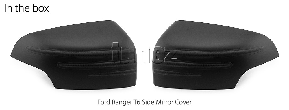 FRM11 Ford Ranger Everest PX MK1 MK2 MK3 MKI MKII MKIII T6 Wildtrak XL XLS XLT FX4 Limited 2 Limited2 Side Mirror Vent Cover Matte Matt Black FX4 M-Sport Raptor Look For Car Aftermarket Pair 2011 2012 2013 2014 2015 2016 2017 2018 2019