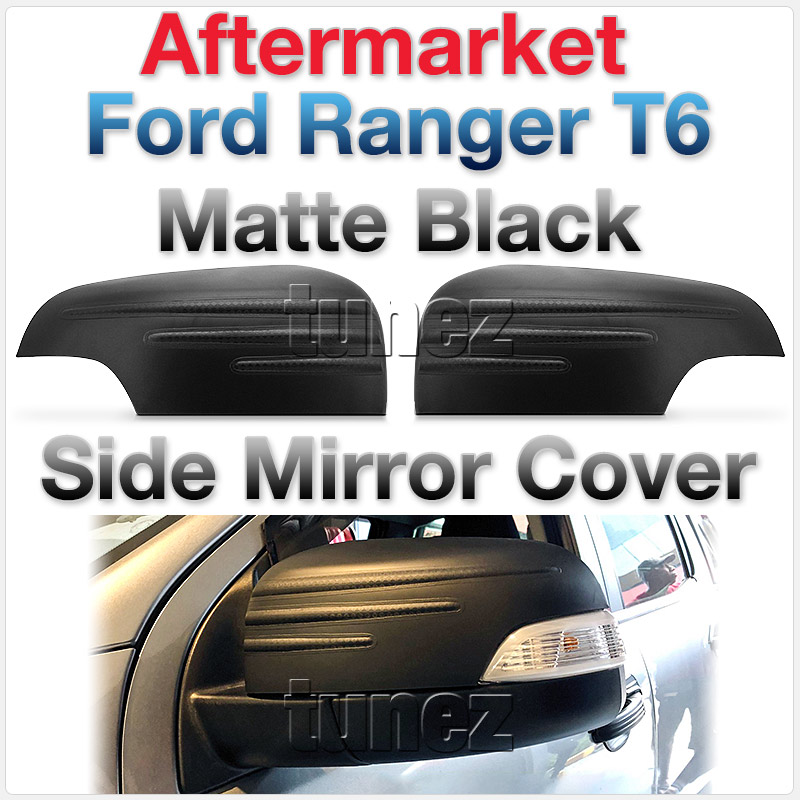 FRM11 Ford Ranger Everest PX MK1 MK2 MK3 MKI MKII MKIII T6 Wildtrak XL XLS XLT FX4 Limited 2 Limited2 Side Mirror Vent Cover Matte Matt Black FX4 M-Sport Raptor Look For Car Aftermarket Pair 2011 2012 2013 2014 2015 2016 2017 2018 2019