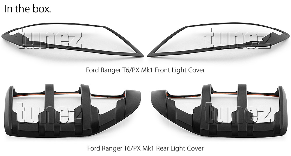 FRM16 Ford Ranger PX MK1 MKI T6 Wildtrak XL XLS XLT Limited2 Limited 2 LED Smoked Tail Rear Lamp Lights Cover Guard Protector For Car Smoke AT Taillights Rear Lamp Light Aftermarket Pair Set 2011 2012 2013 2014 2015 Pre-facelift FX4 Raptor Rhino Matte Matt Black Edition Cobra