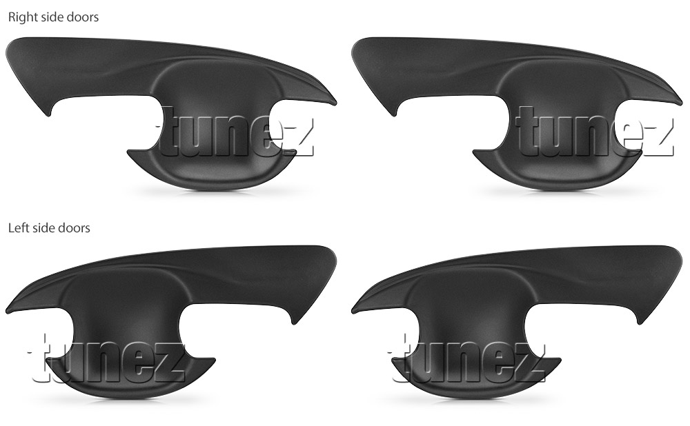 FRM17 Ford Ranger PX T6 MK1 MK2 MK3 MKII MKI MKIII Wildtrak FX4 XL XLS XLT Limited2 Limited 2 Smoked Smoke For Car Autotunez Tunez UK United Kingdom USA Australia Europe Matte Matt Black Night Dark Sky Series Edition Door Handle Cup Guard Protector Cover Passenger Front Rear Side For Car Aftermarket Set Pair 2014 2015 2016 2017 2018 2019 2020