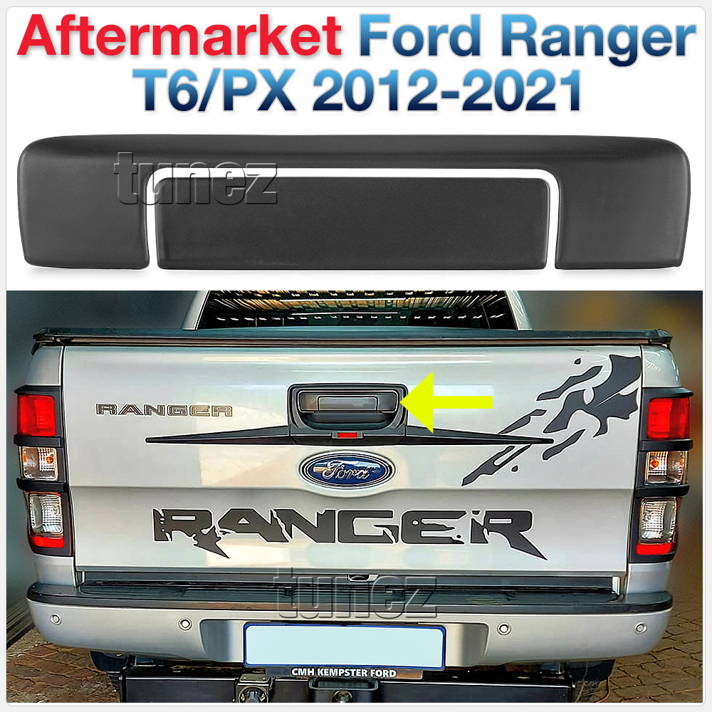 FRM23 Ford Ranger PX T6 MK1 MK2 MK3 MKII MKI MKIII XL XLS XLT Limited2 Limited 2 Tailgate Trunk Handle Cover Guard For Car Matte Matt Black Night Dark Sky Series Edition Protector Cover Passenger Front Rear Side For Car Aftermarket Set Pair 2011 2012 2013 2014 2015 2016 2017 2018 2019 2020 2021 Autotunez Tunez UK United Kingdom USA Australia Europe