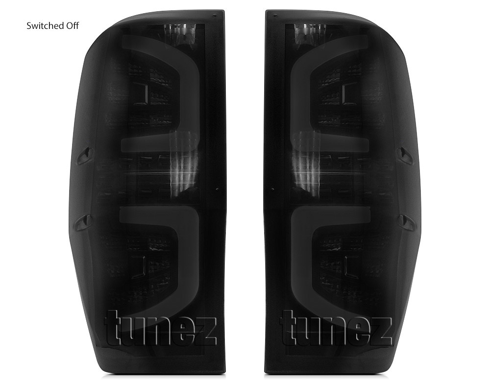 FRR01 Ford Ranger PX MK1 MK2 MKII MKI T6 Wildtrak XL XLS XLT LED Smoked LED Tail Rear Lamp Lights For Car Smoke AT Taillights Rear Lamp Light Aftermarket Pair