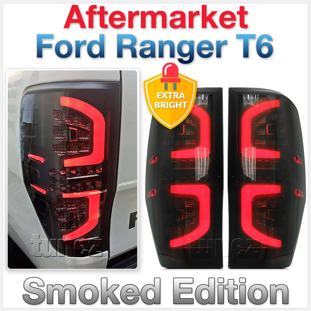 FRR01 Ford Ranger PX MK1 MK2 MKII MKI T6 Wildtrak XL XLS XLT LED Smoked LED Tail Rear Lamp Lights For Car Smoke AT Taillights Rear Lamp Light Aftermarket Pair