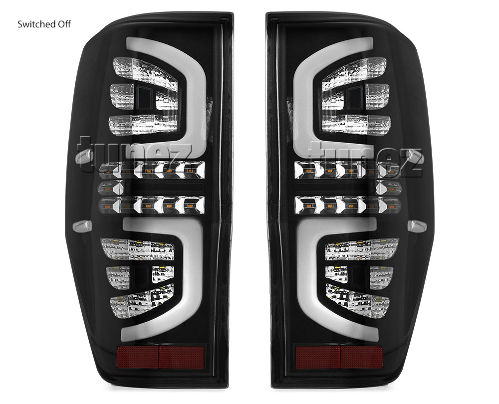 FRR02 Ford Ranger PX MK1 MK2 MKII MKI T6 Wildtrak XL XLS XLT LED Limited2 Limited 2 Clear Transparent LED Tail Rear Lamp Lights For Car AT Taillights Rear Lamp Light Aftermarket Pair