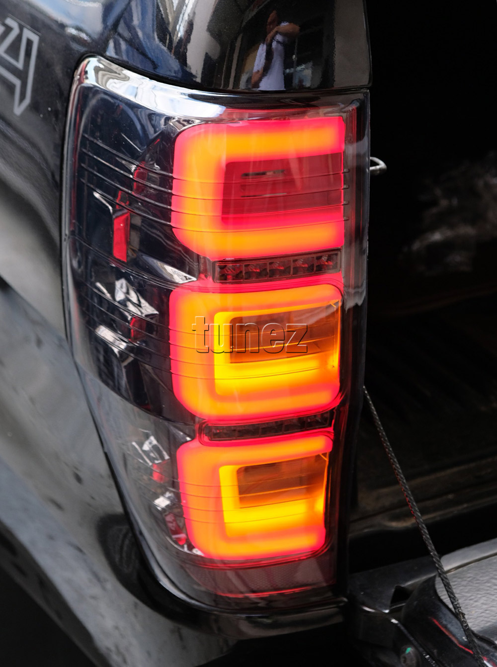 FRR03 Ford Ranger PX T6 MK1 MK2 MKII MKI Wildtrak XL XLS XLT Limited2 Limited 2 Smoked Smoke 3 Three LED Tail Rear Lamp Lights For Car Autotunez Tunez Taillights Rear Lamp Light Aftermarket Pair Raptor 2011 2012 2013 2014 2015 2016 2017 2018 2019