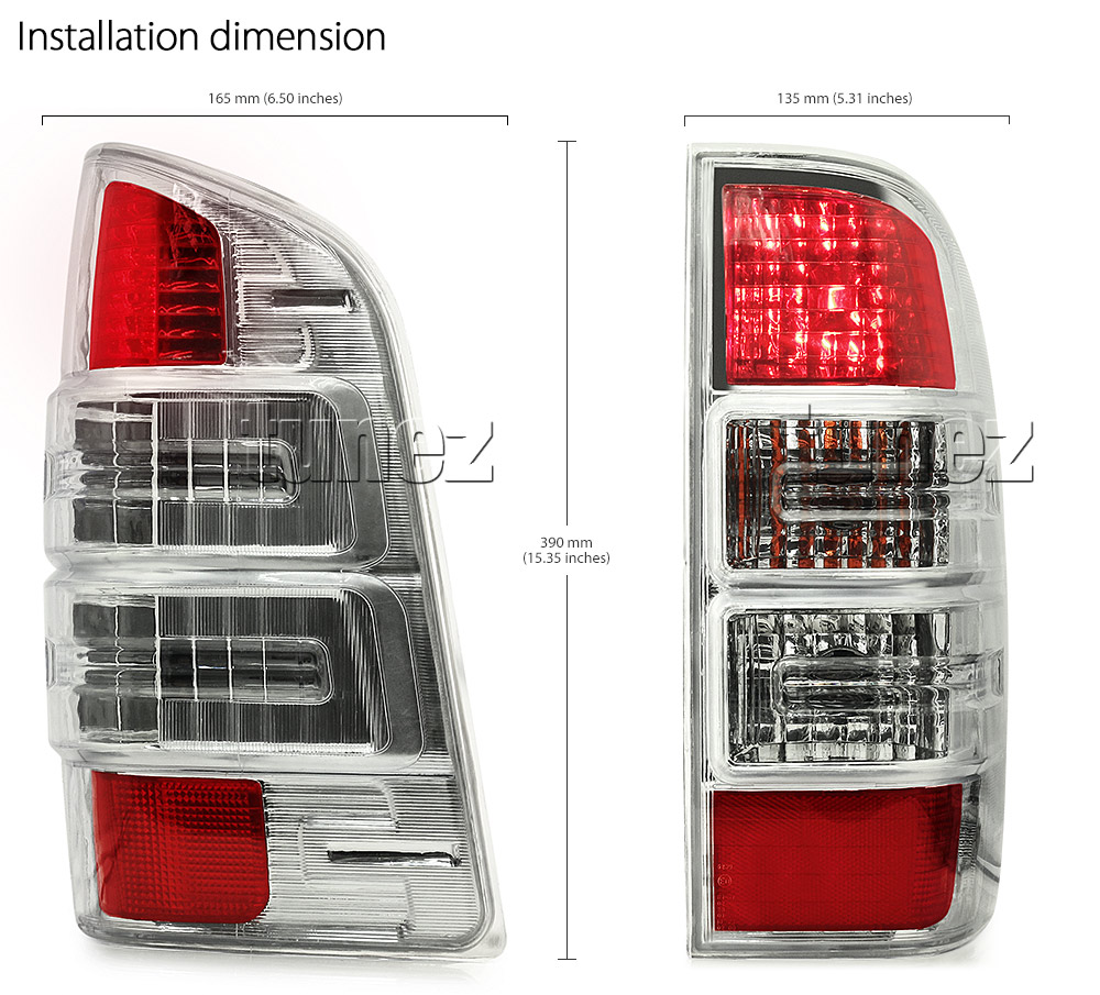 FRR05 Ford Ranger PJ PK T5 MK1 MK2 MKII MKI Wildtrak Thunder TDCi XL XLT Limited2 Limited 2 OEM 3 Three Bulb Included Tail Rear Lamp Lights For Car Autotunez Tunez Taillights Rear Lamp Light Aftermarket Pair Set 2006 2007 2008 2009 2010 2011 Facelift