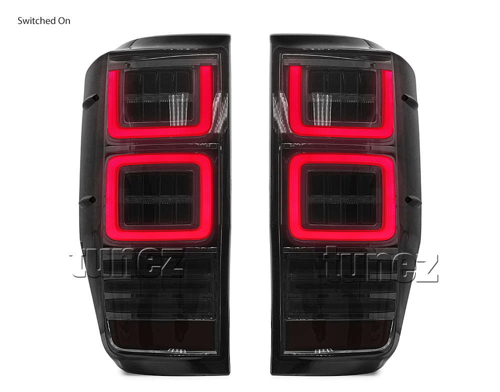 FRR08 Ford Ranger PX T6 MK1 MK2 MKI MKII MKIII MK3 Raptor Wildtrak XL XLS XLT Limited2 Limited 2 Smoked Smoke 3 Three LED Tail Rear Lamp Lights For Car Autotunez Tunez Taillights Rear Lamp Light Aftermarket Pair Set Raptor 2011 2012 2013 2014 2015 2016 2017 2018 2019 Sequential Motion Turn Signal Indicators OEM Manufacturer Premier Series 24-months 2-Year Warranty Land Rover Discovery Style Look