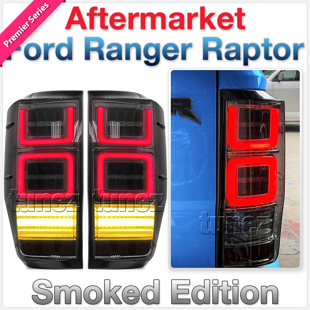 FRR08 Ford Ranger PX T6 MK1 MK2 MKI MKII MKIII MK3 Raptor Wildtrak XL XLS XLT Limited2 Limited 2 Smoked Smoke 3 Three LED Tail Rear Lamp Lights For Car Autotunez Tunez Taillights Rear Lamp Light Aftermarket Pair Set Raptor 2011 2012 2013 2014 2015 2016 2017 2018 2019 Sequential Motion Turn Signal Indicators OEM Manufacturer Premier Series 24-months 2-Year Warranty Land Rover Discovery Style Look