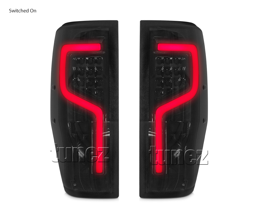 FRR17 Ford Ranger PX T6 MK1 MK2 MKI MKII MKIII MK3 Wildtrak XL XLS XLT FX4 Limited 2 Black Edition Smoked Smoke Full LED Tail Rear Lamp Lights For Car Truck Taillights Light Aftermarket Australia United Kingdom UK European Europe Pair Set Left Right 2011 2012 2013 2014 2015 2016 2017 2018 2019 2020 Sequential Motion Turn Signal Indicators Reversing Reverse Tunez