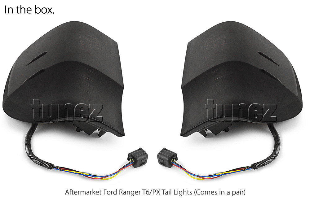 FRR17 Ford Ranger PX T6 MK1 MK2 MKI MKII MKIII MK3 Wildtrak XL XLS XLT FX4 Limited 2 Black Edition Smoked Smoke Full LED Tail Rear Lamp Lights For Car Truck Taillights Light Aftermarket Australia United Kingdom UK European Europe Pair Set Left Right 2011 2012 2013 2014 2015 2016 2017 2018 2019 2020 Sequential Motion Turn Signal Indicators Reversing Reverse Tunez