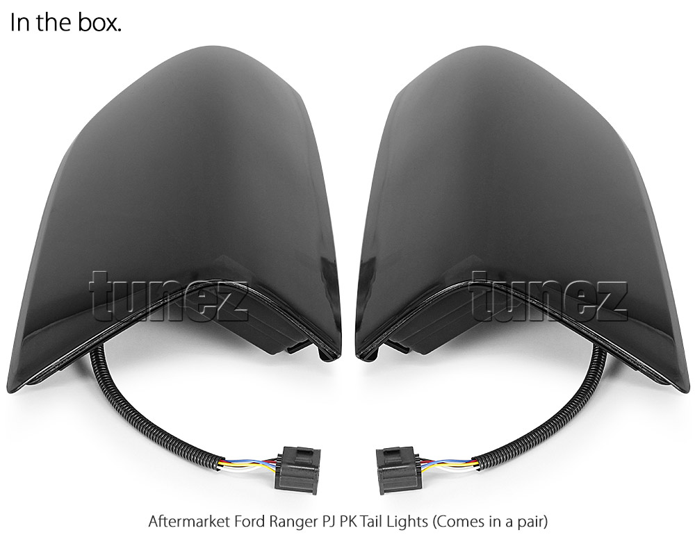 FRR18 Ford Ranger T5 PJ PK Mk1 Mk2 2007 2008 2009 2010 2011 XL XLT Hi-Rider Wildtrak Trim Edition Version Smoke Smoked Sequential Turn Signal Replacement OEM Standard Original Replace A Pair Set Left Right Side LH RH ABS Back Rear Tail Light Tail Lamp Head Taillights LED Bulb Type Aftermarket Tunez