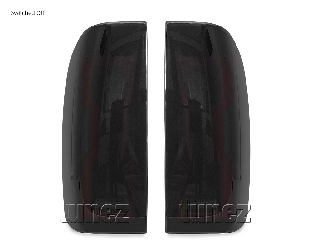 FRR18 Ford Ranger T5 PJ PK Mk1 Mk2 2007 2008 2009 2010 2011 XL XLT Hi-Rider Wildtrak Trim Edition Version Smoke Smoked Sequential Turn Signal Replacement OEM Standard Original Replace A Pair Set Left Right Side LH RH ABS Back Rear Tail Light Tail Lamp Head Taillights LED Bulb Type Aftermarket Tunez