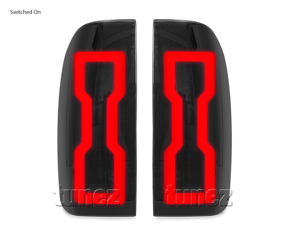 FRR18 Ford Ranger T5 PJ PK Mk1 Mk2 2007 2008 2009 2010 2011 XL XLT Hi-Rider Wildtrak Trim Edition Version Smoke Smoked Sequential Turn Signal Replacement OEM Standard Original Replace A Pair Set Left Right Side LH RH ABS Back Rear Tail Light Tail Lamp Head Taillights LED Bulb Type Aftermarket Tunez