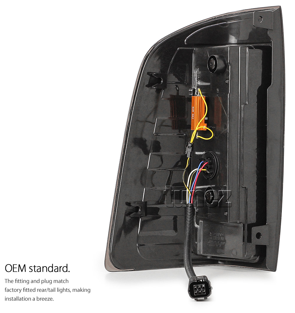 FRR18 Ford Ranger T5 PJ PK Mk1 Mk2 2007 2008 2009 2010 2011 XL XLT Hi-Rider Wildtrak Trim Edition Version Smoke Smoked Sequential Turn Signal Replacement OEM Standard Original Replace A Pair Set Left Right Side LH RH ABS Back Rear Tail Light Tail Lamp Head Taillights LED Bulb Type Aftermarket Tunez