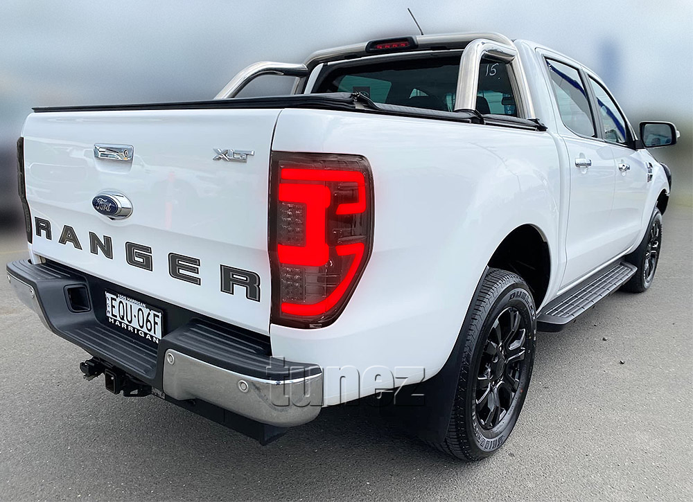 FRR20 Ford Ranger PX T6 Raptor Smoked Smoke F-150 F150 Falcon Wing Black Edition Styled Three LED Tail Rear Lamp Lights For Car Autotunez Tunez Taillights Rear Light OEM Aftermarket Pair Set 2018 2019 2020 2021 OEM Manufacturer Premier Series 1-Year 12-month Warranty Style Look 2.0 Bi Turbo CDI Bi-Turbo