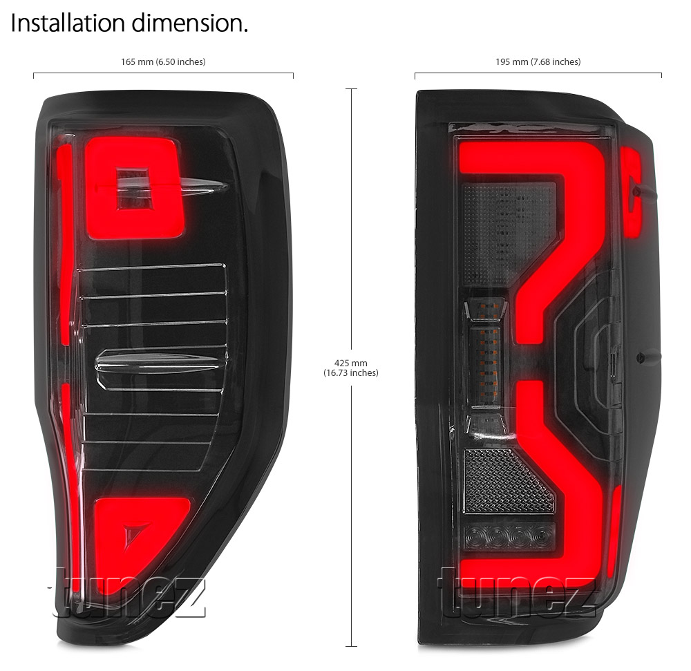 FRR22 Ford Ranger PX T6 MK1 MK2 MKI MKII MKIII MK3 Wildtrak XL XLS XLT Limited 2 Black Edition Smoked Smoke 2022 three-dimensional 3D Edition Full LED Tail Rear Lamp Lights For Car Truck Taillights Light Aftermarket Australia United Kingdom UK European Europe Pair Set Left Right 2011 2012 2013 2014 2015 2016 2017 2018 2019 2020 2021 Sequential Motion Turn Signal Indicators Reversing Reverse Tunez