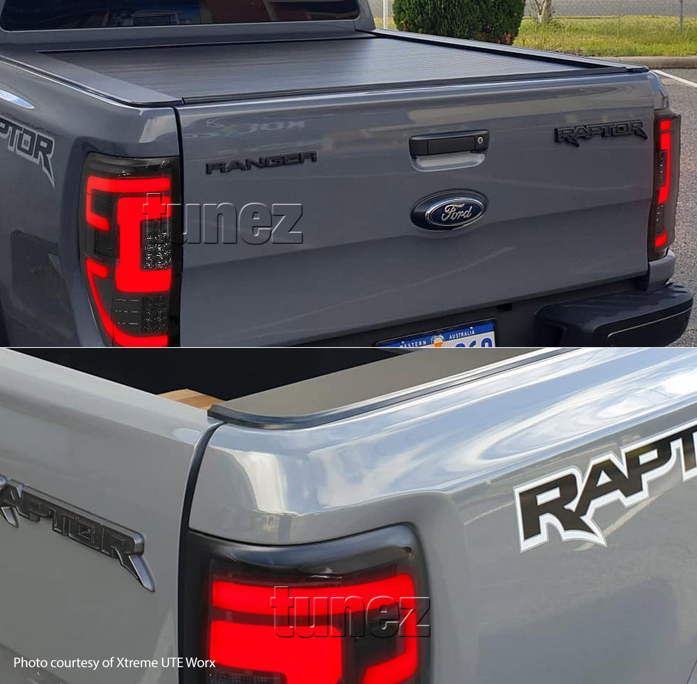 FRR25 Ford Ranger PX T6 MK1 MK2 MK3 MKI MKII MKIII Raptor FX4 Wildtrak XL XLS XLT Limited2 Limited 2 Smoked Smoke F-150 F150 Styled Three LED Tail Rear Lamp Lights For Car Autotunez Tunez Taillights Rear Light OEM Aftermarket Pair Set Raptor 2011 2012 2013 2014 2015 2016 2017 2018 2019 2020 2021 Turn Signal Indicators OEM Manufacturer Premier Series 1-Year 12-month Warranty Style Look