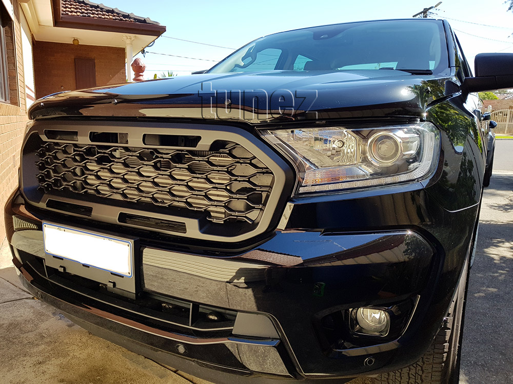 GFR06 Aftermarket Ford Ranger T6 PX MK3 MKIII Series Badge Sport XL XLT XLS Limited 2018 2019 2020 Grill Grille Sports Storm Edition With Matte Matt Black Red Silver Bracket Fang ABS OEM Fitting UK United Kingdom USA Australia Europe For Car Truck Ute