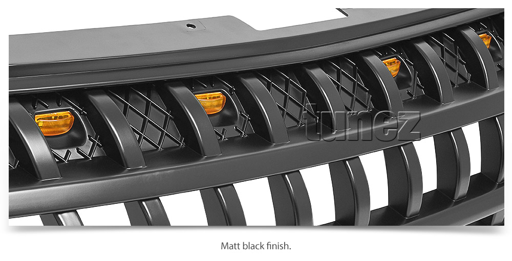 GMTR01 Mitsubishi Triton L200 5th Generation Gen Post-facelift Facelift Year 2018 2019 2020 2021 MR Chassis GLX + GLS Barbarian Warrior Titan Challenger Grille Grill Front Amber LED Light ABS Matte Matt Black OEM Fitting UK United Kingdom USA Australia Europe For Car Aftermarket 2019 2020 2021 2022