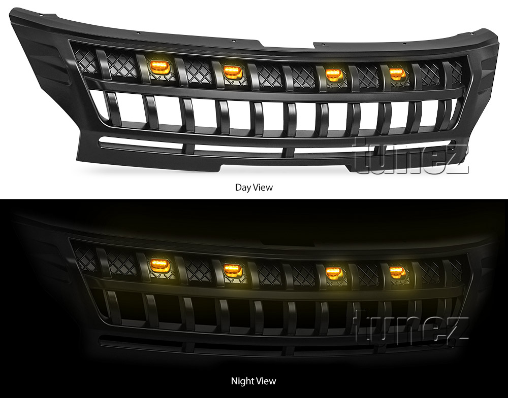 GMTR01 Mitsubishi Triton L200 5th Generation Gen Post-facelift Facelift Year 2018 2019 2020 2021 MR Chassis GLX + GLS Barbarian Warrior Titan Challenger Grille Grill Front Amber LED Light ABS Matte Matt Black OEM Fitting UK United Kingdom USA Australia Europe For Car Aftermarket 2019 2020 2021 2022