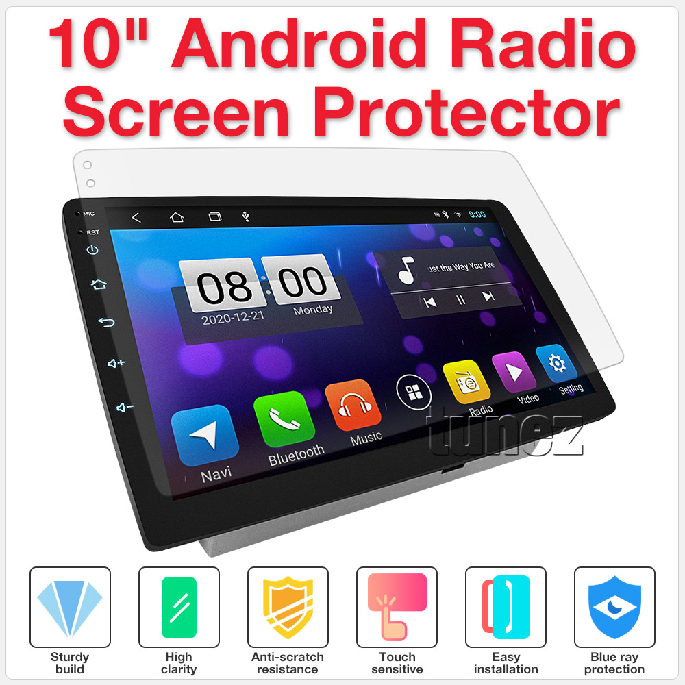 Car Android Player CarPlay 9-inch 10-inch Screen Protector Guard Tempered Glass Tough Cover Radio Stereo Player Head Unit Fascia Anti-Glare Anti-Scratch Durable Heavy Duty Tough Anti-Glare Smooth Thin Ultra Clear 