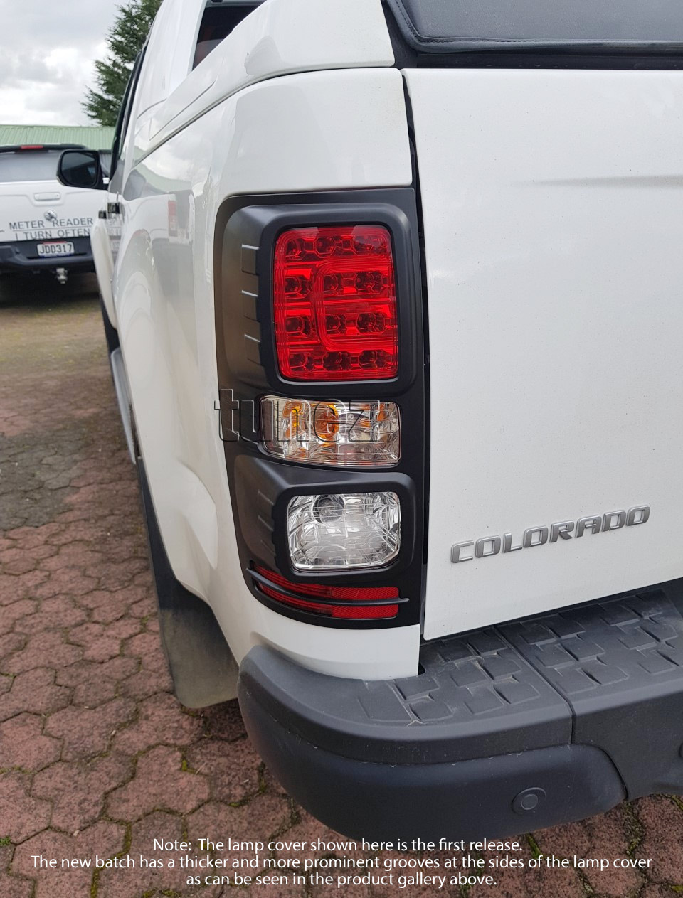 HCM03 Holden Colorado 2nd Gen Generation RG LS LTZ Z71 SportsCat Series Badge Lamp Cover Eyelid ABS Plastic Matte Matt Black Front Back Rear Tail Light Tail Lamp Head Light Headlight UK United Kingdom USA Australia Europe Set Kit For Car Aftermarket Pair 2016 2017 2018 2019