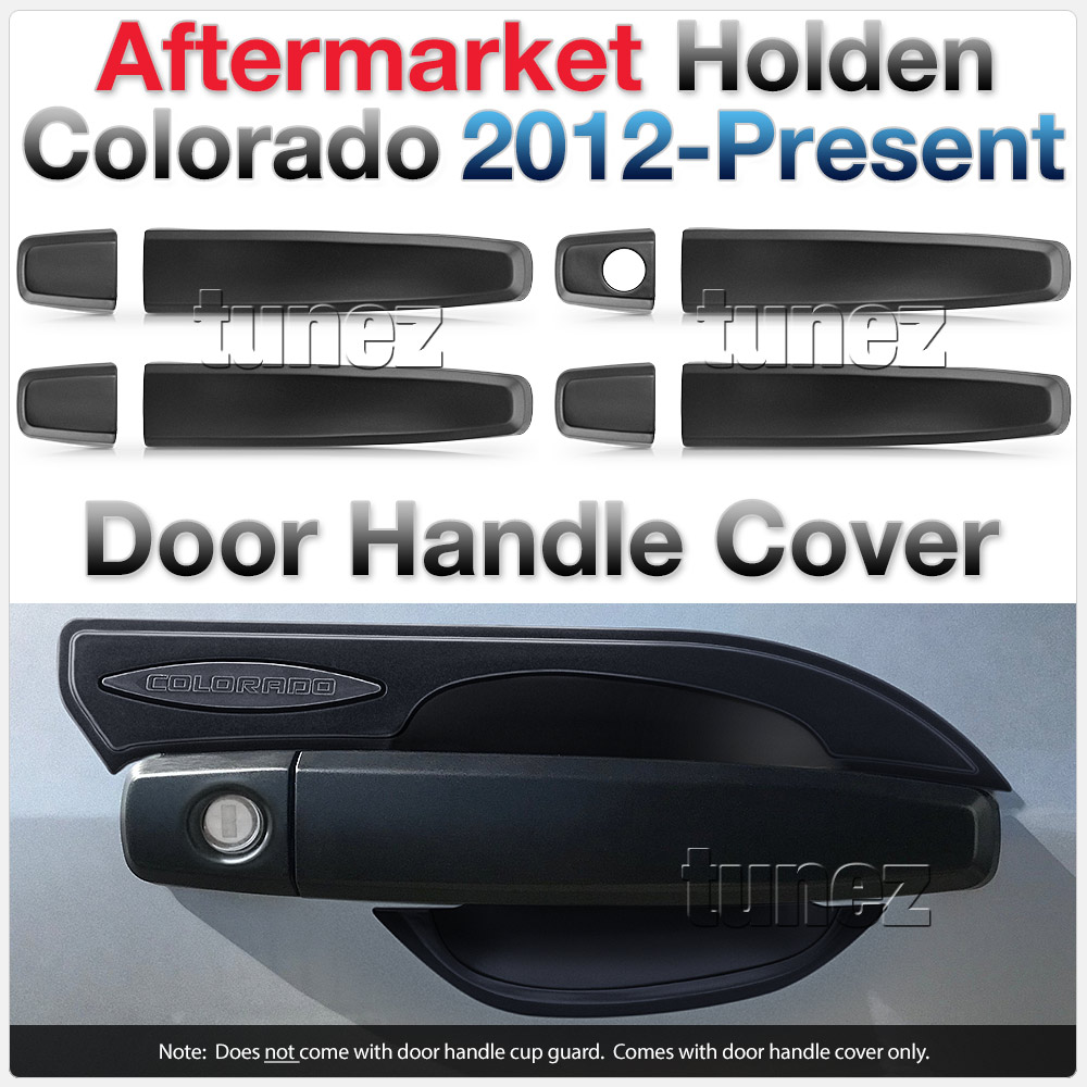 HCM06 Holden SUV Chevrolet Colorado Cover Guard Protector ABS Trim Generation Gen RG LT LTZ LS LSX Z71 Matt Matte Material Black OEM Fitting Aftermarket Door Handle Cup Guard Protector Cover Passenger Front Rear Side For Car Aftermarket Set Pair 2012 2013 2014 2015 2016 2017 2018 2019 2020