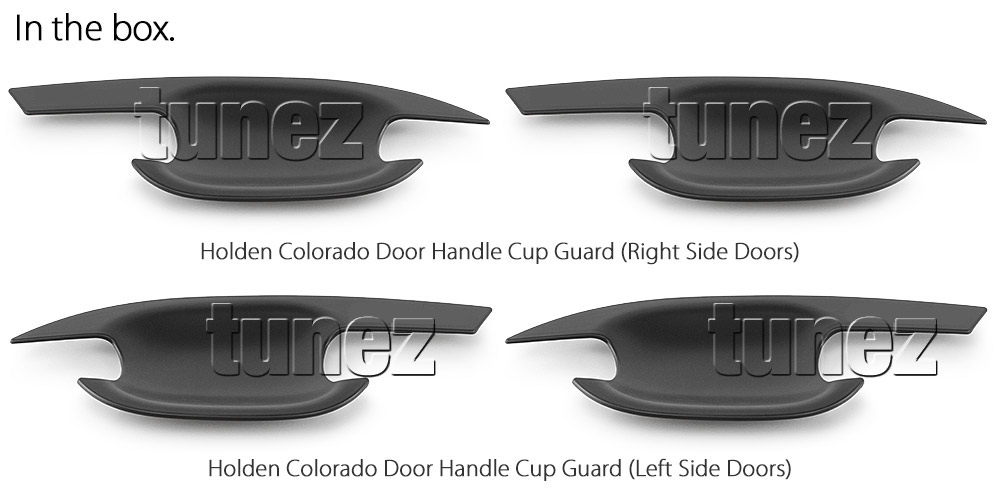 HCM05 Holden SUV Chevrolet Colorado Side Mirror Cover Guard Protector ABS Trim Generation Gen RG LT LTZ LS LSX Z71 Matt Matte Material Black OEM Fitting Aftermarket Door Handle Cup Guard Protector Cover Passenger Front Rear Side For Car Aftermarket Set Pair 2012 2013 2014 2015 2016 2017 2018 2019 2020