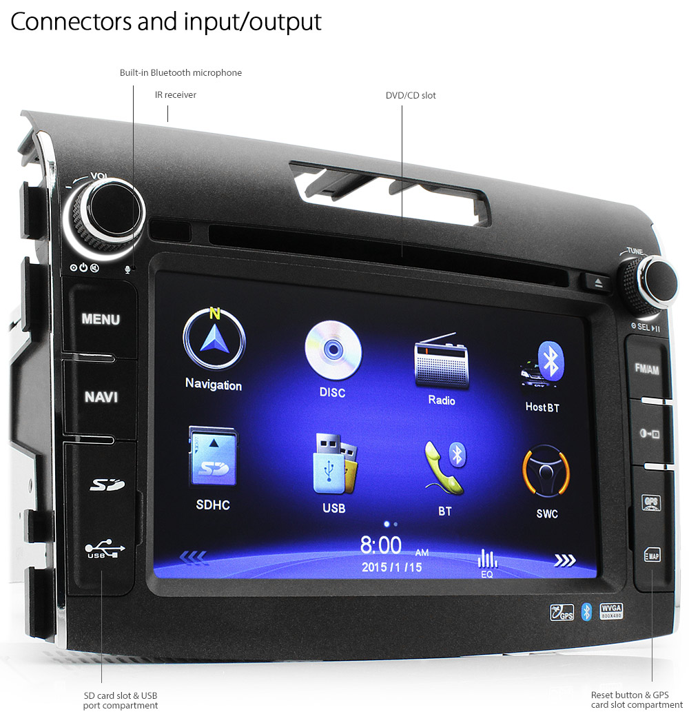 7" Honda CRV Car DVD GPS Player Head Unit Radio Sat Nav Navi Stereo CR